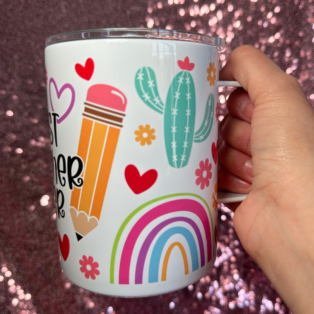 Image of Best Teacher Ever 12oz Stainless Steel Mug🍎💕