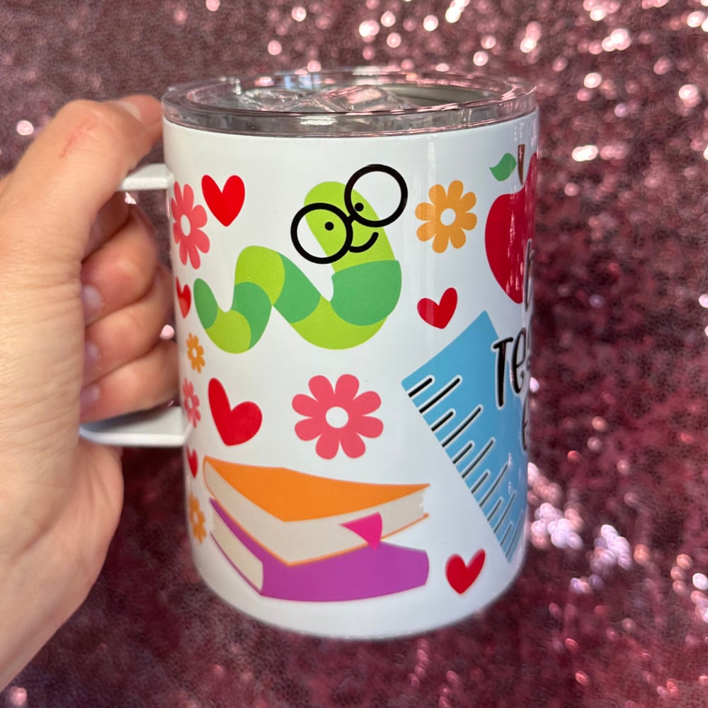 Image of Best Teacher Ever 12oz Stainless Steel Mug🍎💕
