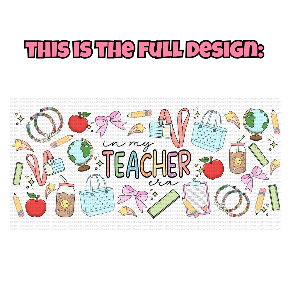 Image of In My Teacher Era 12oz Stainless Steel Mug🍎💖