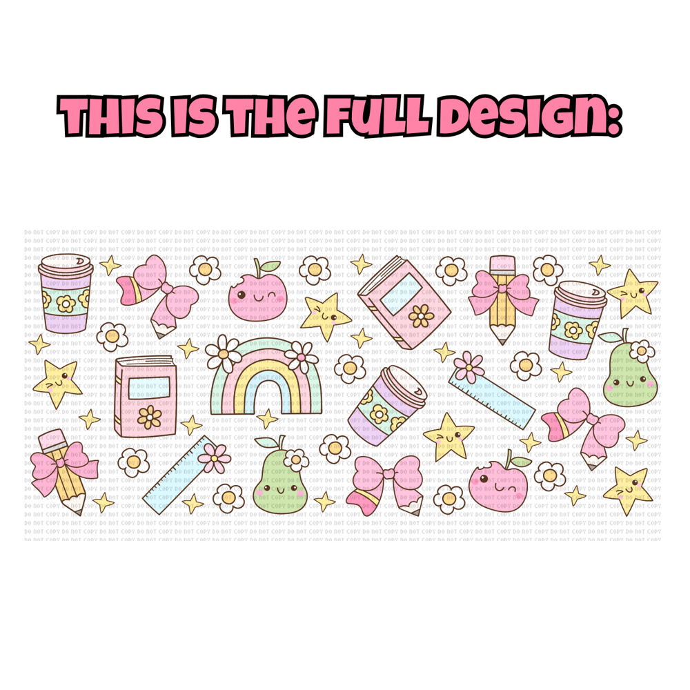 Image of Cute Pastel Teacher 12oz Stainless Steel Mug🍎💕