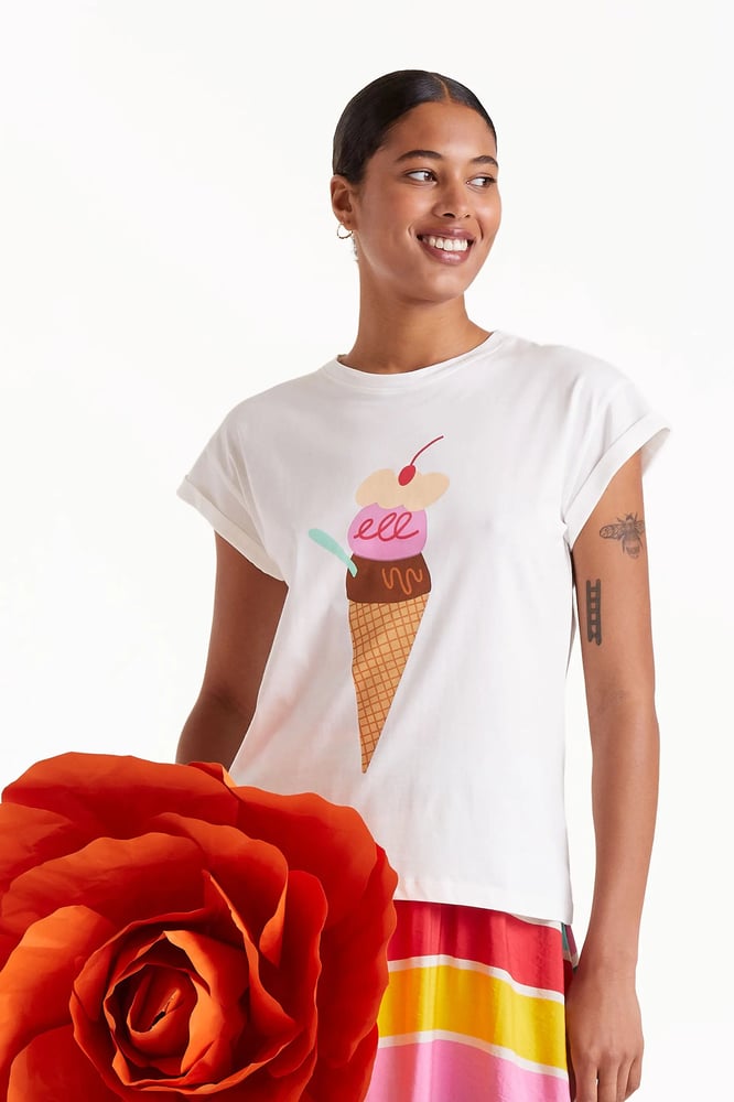 Image of CAMISETA PRINT HELADO BLANCA