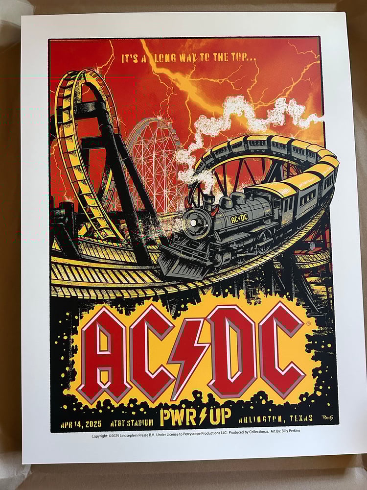 Image of AC/DC official show poster, Arlington, TX 2025