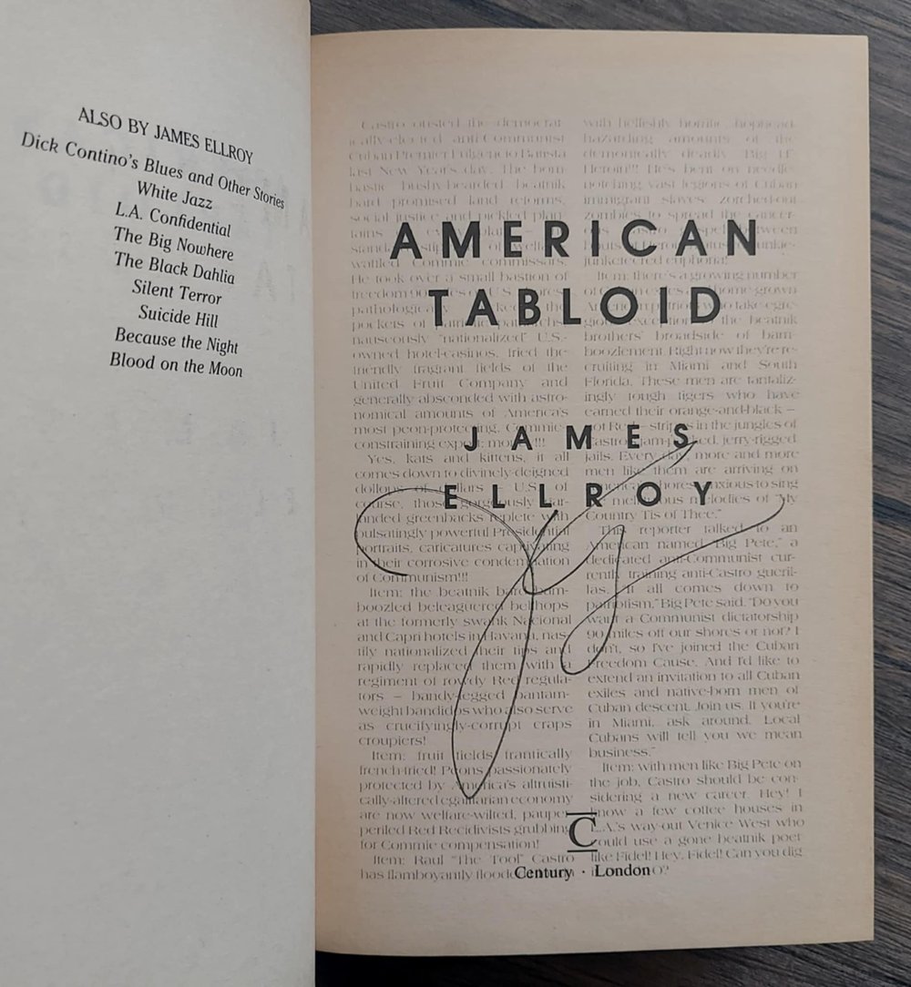 American Tabloid: A Novel, by James Ellroy - SIGNED