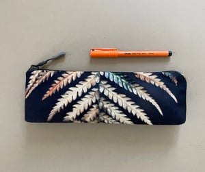 Image of Fern, long travel bag, pens, brushes zipper pouch