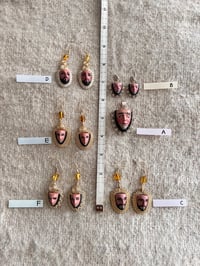 Image 4 of Mask Earrings #B Wood & Sterling Silver