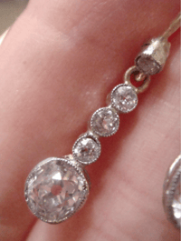 Image 5 of EDWARDIAN 18CT YELLOW GOLD LARGE OLD CUT DIAMOND 1.00ct DROP EARRINGS