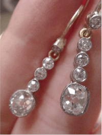 Image 6 of EDWARDIAN 18CT YELLOW GOLD LARGE OLD CUT DIAMOND 1.00ct DROP EARRINGS