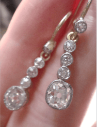 Image 8 of EDWARDIAN 18CT YELLOW GOLD LARGE OLD CUT DIAMOND 1.00ct DROP EARRINGS