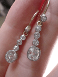 Image 7 of EDWARDIAN 18CT YELLOW GOLD LARGE OLD CUT DIAMOND 1.00ct DROP EARRINGS