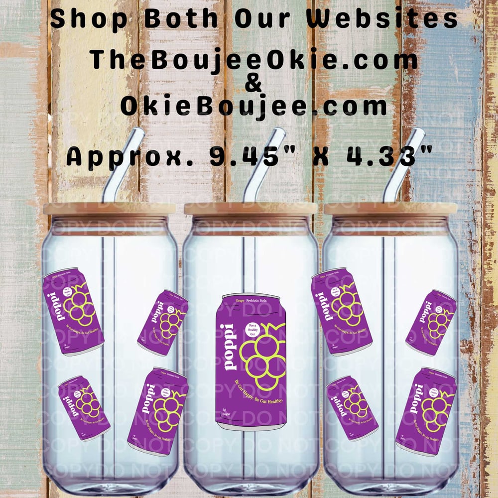 Image of Poppi Grape Soda Double Sided Uv Dtf Wrap W0534