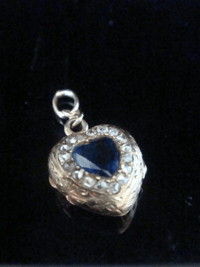 Image 1 of French Edwardian 18ct natural sapphire 1ct and diamond locket