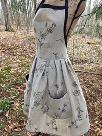 Image 1 of Linen Pinafore Apron in Flax & Floral 