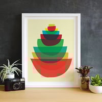 Image 3 of Bowl Stack Kitchen Art Print