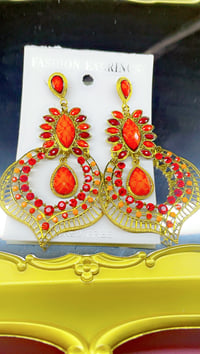 Image 1 of Orange Drop Earrings 
