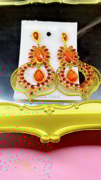 Image 3 of Orange Drop Earrings 