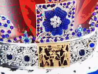 Image 2 of Prestige Egyptian Gold hieroglyph and Sapphire Rose Crown