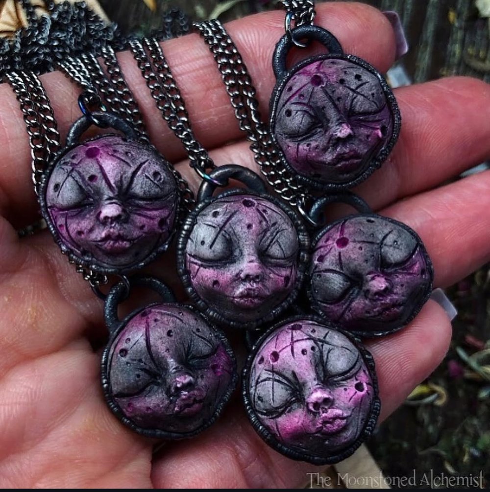 Pink Moonie Charm Necklace