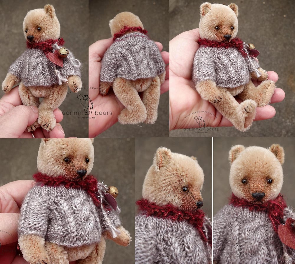 Image of Miniature Mohair Artist Teddy Bear One Of A Kind Art Doll Toy from Aerlinn Bears
