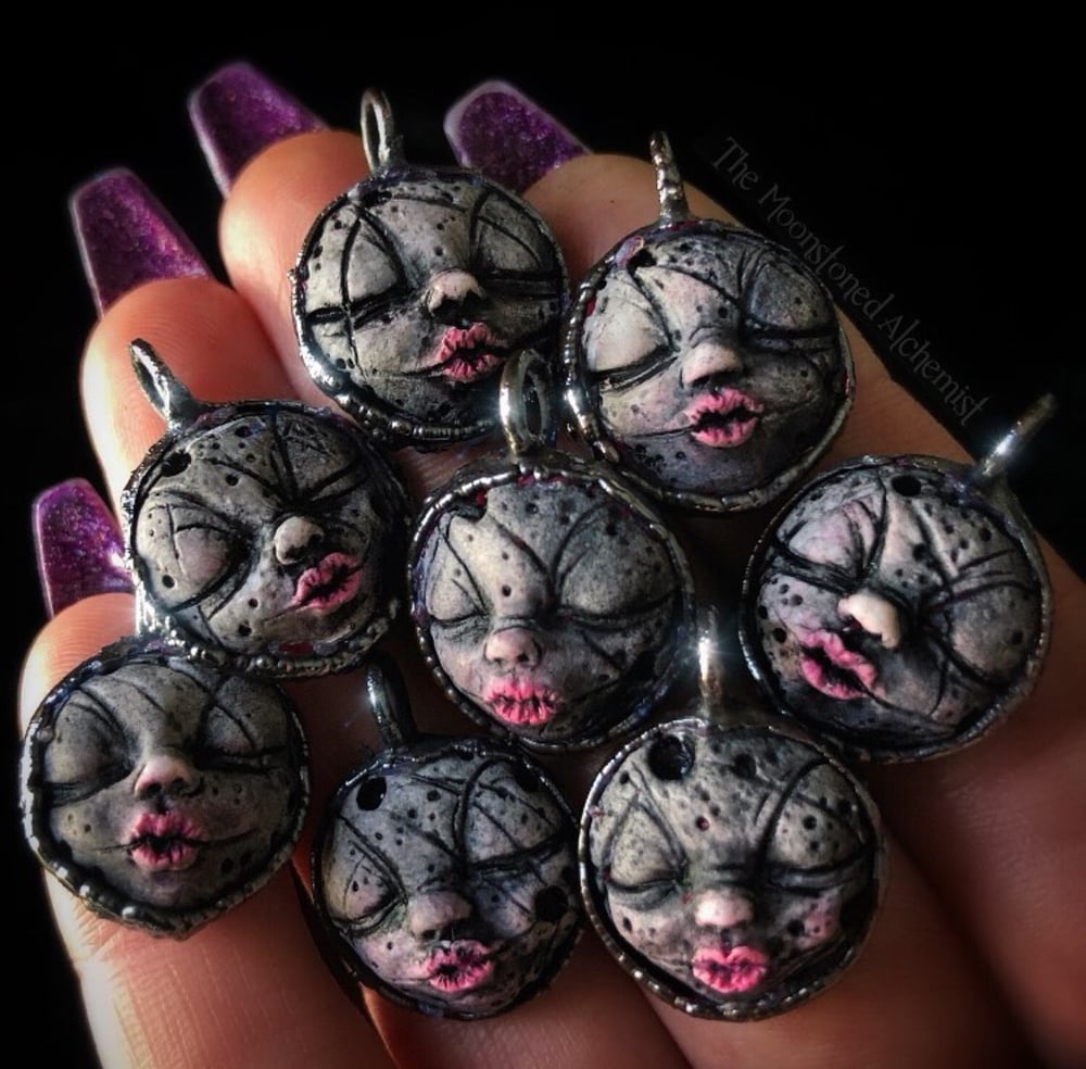 Gray Moonie Charm Necklaces