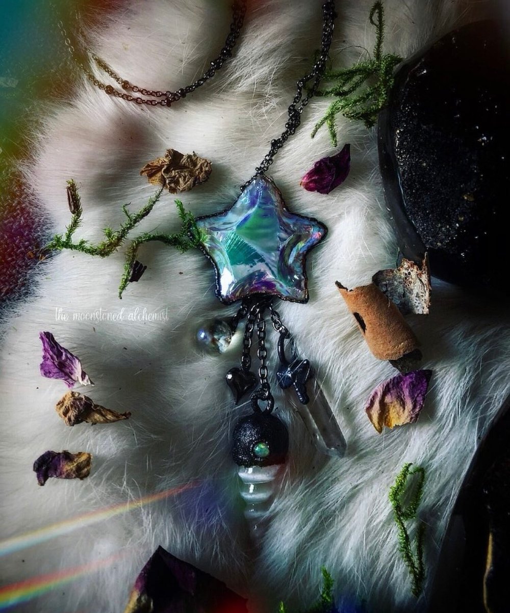 Crystal Charm Necklace set