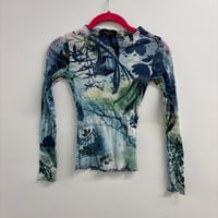 Image 1 of french floral mesh top