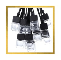 Image 1 of Sleek Black Top Clear Bottom Hanging Car Diffuser