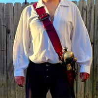 Image 1 of 3" Red Baldric - silver 
