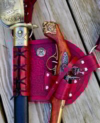 Image 4 of 3" Red Baldric - silver 