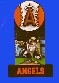 Image 1 of Anaheim Angels 3D Wooden Diorama Cartooning Wall Hanging Décor
