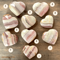 Image 3 of Pink Banded Onyx, Crystal Heart, Onyx Crystal, For Emotional Healing, Love & Spiritual Growth