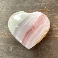 Image 1 of Pink Banded Onyx, Crystal Heart, Onyx Crystal, For Emotional Healing, Love & Spiritual Growth