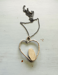 Image 5 of Blue moon turquoise and twig heart necklace 