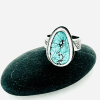 Image 4 of Blue Moon Mine turquoise ring with CS Lewis quote . courage dearheart 