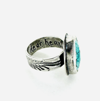 Image 5 of Blue Moon Mine turquoise ring with CS Lewis quote . courage dearheart 