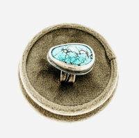 Image 3 of Blue Moon Mine turquoise ring with CS Lewis quote . courage dearheart 