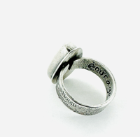 Image 7 of Blue Moon Mine turquoise ring with CS Lewis quote . courage dearheart 