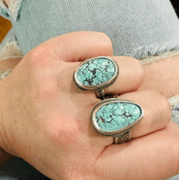 Image 9 of Blue Moon Mine turquoise ring with CS Lewis quote . courage dearheart 