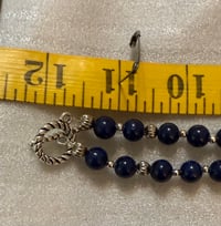 Image 2 of Lapis with silver tone spacers and silver tone pendant.