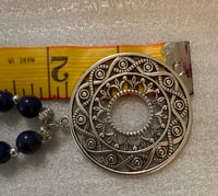 Image 4 of Lapis with silver tone spacers and silver tone pendant.