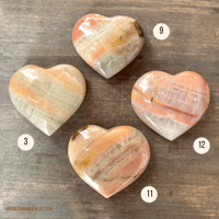 Image 2 of Peach Calcite, Crystal Heart, Calcite Crystal, For Root & Sacral Chakra Healing 