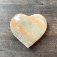 Image 1 of Peach Calcite, Crystal Heart, Calcite Crystal, For Root & Sacral Chakra Healing 