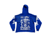 Image 2 of Sade Adu black panther Wilson Warriors War Kanji custom made screen print blue/white hoodie