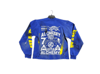 Image 2 of  Sade Adu black panther Hofstra University War Kanji custom made screen print blue/yellow sweatshirt