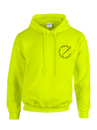 Image 1 of (PRE-SALE) Black Sewing Logo Network Hoodie - Left Chest (Neon Yellow)