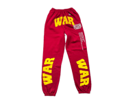 Image 1 of Black Panther War Indiana Hoosiers custom made screen print burgundy/yellow sweatpants