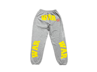 Image 1 of Black Panther War Flyers Swimming custom made screen print gray/yellow sweatpants