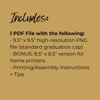 Image 2 of Always Stay Gracious - Printable Graduation Cap Topper
