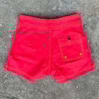 Image 2 of Classic - Girls red with yellow contrast stitch 100% cotton board short