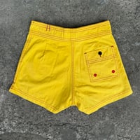 Image 2 of Classic - Girls yellow with red contrast stitch 100% cotton board short