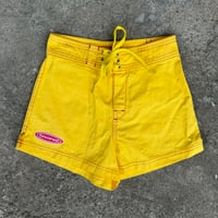 Image 1 of Classic - Girls yellow with red contrast stitch 100% cotton board short